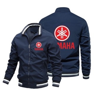 YAMAHA LOGO baseball uniform motorcycle shop custom work clothes RSZ100 YZF XMAX155 XMAX300 NMAX155 TMAX560 R15 R1 R3 R6 MT-03 MT-07 MT-09 MT-10 XS700R XS900R outdoor riding stand collar large size long sleeve sweater Aviator Jacket