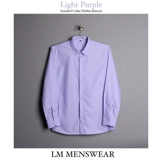 เสื้อเชิ้ตคุณภาพ คอปก 2 แบบ (ซ่อนกระดุม / โชว์กระดุม) สีม่วงอ่อน (Light Purple)