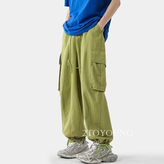 2TOYOUNG  กางเกงขายาว คาร์โก้ กางเกง เชือกอเมริกันคลาสิค Cargo pants 2023 NEW 072903 ทันสมัย พิเศษ ทันสมัย Beautiful C98BDZS 36Z230909