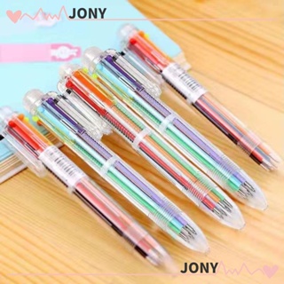 Jy1 ปากกาลูกลื่นพลาสติก 0.5 มม. 6-In-1 6 สี สําหรับบ้าน ออฟฟิศ