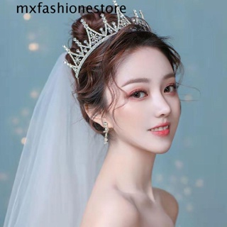 Mxfashione ที่คาดผม ประดับพลอยเทียม หรูหรา สไตล์เจ้าหญิง แฟชั่นสําหรับผู้หญิง