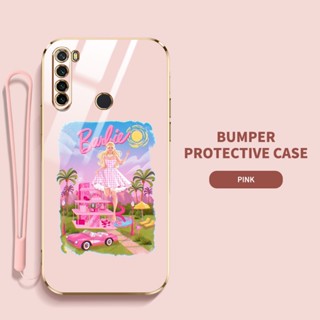 เคสโทรศัพท์มือถือ ซิลิโคน กันกระแทก ลายบาร์บี้น่ารัก สีชมพู หรูหรา คุณภาพสูง สําหรับ Xiaomi Redmi Note 8 8T Note 8 Pro Note 7 Pro