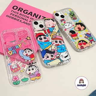 เคสโทรศัพท์มือถือใส แบบนิ่ม ลายการ์ตูนชินจัง กันกระแทก สําหรับ IPhone 11 13 Pro Max 12Pro 14Promax XS XR 7 8plus