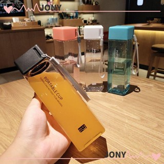 Jy1 เหยือกน้ําพลาสติก ทรงสี่เหลี่ยม แบบพกพา ปลอด BPA 450 มล. อุปกรณ์เสริม สําหรับตั้งแคมป์ ปั่นจักรยาน