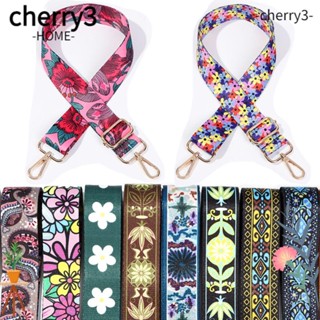 Cherry3 สายสะพายกระเป๋า ผ้าไนล่อน ปักลายดอกไม้ อุปกรณ์เสริม