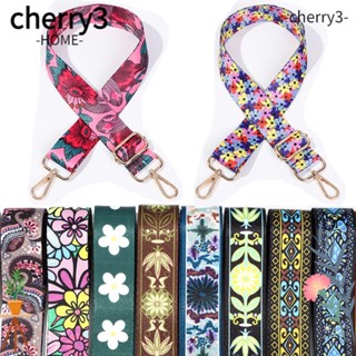 Cherry3 สายสะพายกระเป๋า ผ้าไนล่อน ปักลายดอกไม้ อุปกรณ์เสริม