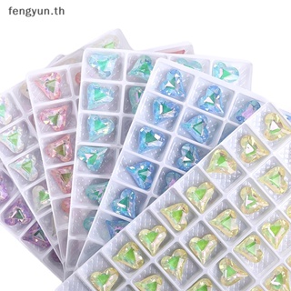 Fengyun K9 เล็บปลอม กลิตเตอร์ พลอยเทียม คริสตัล หลากสี สําหรับตกแต่งเล็บ DIY