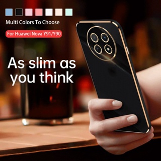 Casing For Huawei Nova Y91 Y71 4G NovaY71 NovaY91 2023 Plating Ring Magnetic Stand Holder Phone Case Camera Lens Protect Fashion Soft TPU Shockproof Back Cover