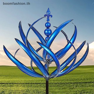 [boomfashion] กังหันลมโลหะ สะท้อนแสง ถอดออกได้ ทนทาน สีฟ้า สําหรับตกแต่งสวน 1 ชิ้น