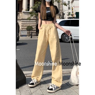 Moon  กางเกงขายาว คาร์โก้ กางเกง เชือกอเมริกันคลาสิค Cargo pants 2023 NEW พิเศษ รุ่นใหม่ Comfortable Chic A20M06M 36Z230909