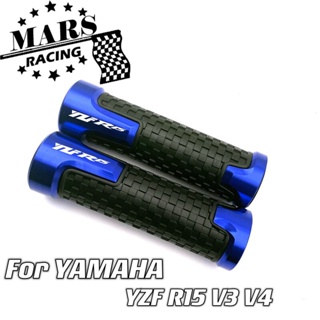 แฮนด์มือจับยางเจล ลายโลโก้ YZFR15 22 มม. อุปกรณ์เสริม สําหรับรถจักรยานยนต์ YAMAHA YZF-R15 V3 V4 YZF R15V3 R15V4