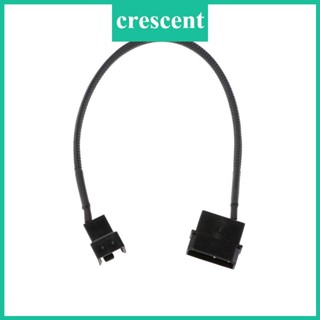 Cre สายเคเบิลอะแดปเตอร์พัดลม 4-Pin Molex Male to 3-Pin 4-Pin PWM USB สีดํา