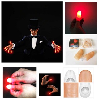 2 Magic Light Up Finger trick Fingers LED Tricks Thumb Magic Props Lights Toys