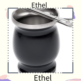 Ethel1 หลอดดูดน้ําเต้า สเตนเลส 8 ออนซ์ ทําความสะอาดง่าย สําหรับห้องครัว