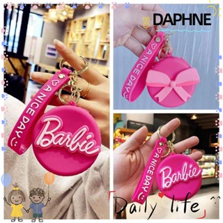 Daphne กระเป๋าใส่เหรียญบาร์บี้, พวงกุญแจซิลิโคน แบบพกพา สีชมพู, พวงกุญแจกระเป๋าถือ Kawaii ขายดี ใช้ได้ทุกวัน