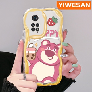 เคสโทรศัพท์มือถือแบบนิ่ม ใส กันกระแทก ลายการ์ตูนหมี สตรอเบอร์รี่ สีสันสดใส สําหรับ Xiaomi MI Redmi Note 11 11s Poco M4 Pro 4G