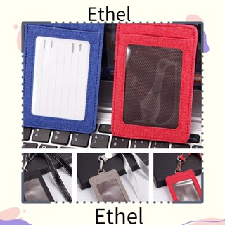 Ethel1 กระเป๋าใส่นามบัตร บัตรรถบัส บัตรประจําตัวประชาชน แบบหนัง สําหรับผู้ชายและผู้หญิง