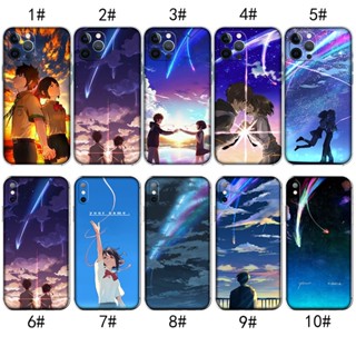 เคสโทรศัพท์มือถือ แบบใส ลายการ์ตูนอนิเมะ Your name สําหรับ iPhone X XS 12 Pro Max MZD150