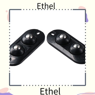 Ethel1 ลูกรอกหมุน 3600 สเตนเลส 2 ลูกล้อ ขนาดเล็ก สีดํา สําหรับเฟอร์นิเจอร์ 4 ชิ้น