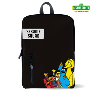 SST4-กระเป๋าเป้ : Sesame Street Squad of five Backpack -BP-A175S -Black W12xH17x5.5 in