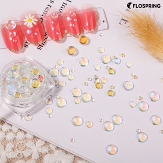 Flospring อุปกรณ์ตกแต่งเล็บ เรซิน รูประยิบระยับ หลายขนาด 1 กล่อง DIY