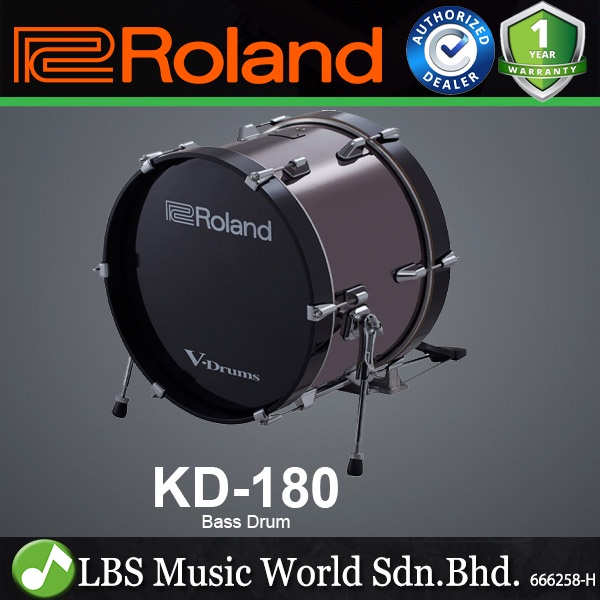 Roland KD-180 กลองเบสอะคูสติก V-Drum ขนาด 18 นิ้วพร้อม Kick Trigger (KD180 KD 180)