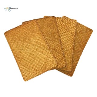 แผ่นรองแก้วชา หญ้าทะเล ทรงสี่เหลี่ยมผืนผ้า 4 ชิ้น
