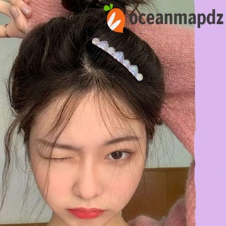 Oceanmapdz หวีผมแตกหัก อะคริลิคใส แฟชั่น เรขาคณิต แฮนด์เมด คามิเลีย ผู้หญิง