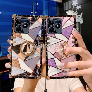 Yyn เคสโทรศัพท์มือถือ กันกระแทก ประดับเพชร พร้อมสายคล้อง สําหรับ OPPO Realme C53 C55 C33 C35 C21Y C25 C15