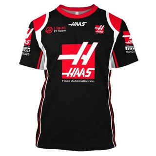 เสื้อยืด พิมพ์ลายรถแข่ง Haas Formula F1 One Team 3D