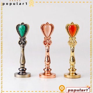 Popular แสตมป์ตราประทับขี้ผึ้ง ด้ามจับโลหะ สีพื้น สําหรับปิดผนึกการ์ดคริสต์มาส