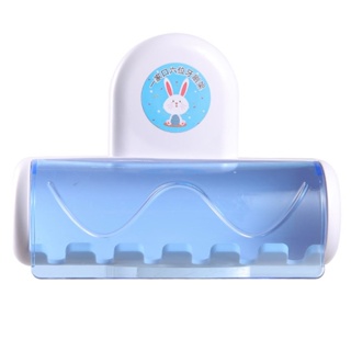 【yunhai】6 Hooks Toothbrush Adhesive Wall Mount Toothbrush Holders Dust Cover