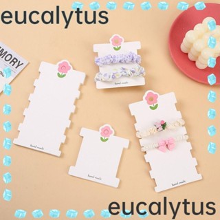 Eucalytus1 ป้ายฉลากกระดาษแข็ง รูปดอกไม้น่ารัก สร้างสรรค์ อุปกรณ์เสริม สําหรับโชว์กิ๊บติดผม 100 ชิ้น