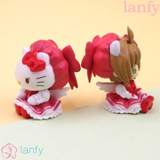 Lanfy โมเดลฟิกเกอร์ การ์ตูนอนิเมะ Cinnamorol KT Cat Cinnamoroll My Melody ขนาดเล็ก ของเล่น ของขวัญวันเกิด สําหรับเด็ก