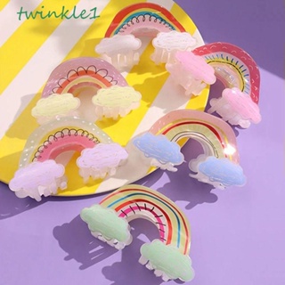 Twinkle1 กิ๊บติดผม ทรงเรขาคณิต สีรุ้ง น่ารัก สีสันสดใส หรูหรา สําหรับเด็กผู้หญิง