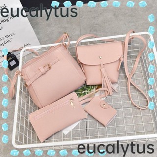 Eucalytus1 กระเป๋าสะพายไหล่ กระเป๋าถือ หนัง Pu ความจุสูง สีพื้น สไตล์มินิมอล สําหรับแม่ และเด็ก