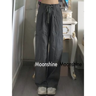 Moon  กางเกงขายาว คาร์โก้ กางเกง เชือกอเมริกันคลาสิค Cargo pants 2023 NEW AG080712 Comfortable ins สบาย คุณภาพสูง A90M02S 36Z230909