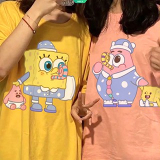 ใหม่ เสื้อยืดแขนสั้นลําลอง พิมพ์ลายการ์ตูนสพันจ์บ็อบ Patrick Star น่ารัก แฟชั่นฤดูร้อน สําหรับเด็กผู้ชาย และเด็กผู้หญิง Y2k 2023