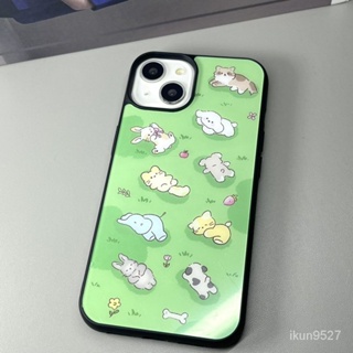 เคสป้องกันโทรศัพท์มือถืออะคริลิค ลายสัตว์เล็ก สีเขียว สําหรับ Iphone 14Promax 14Pro 14 13Promax 13Pro 13 12Promax 12Pro 12 11