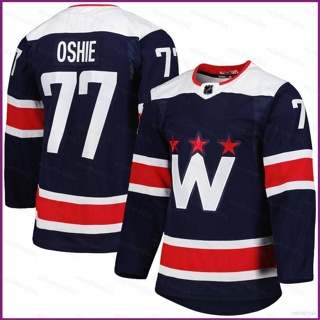 เสื้อกีฬาแขนยาว ลาย NP2 NHL TJ Oshie Navy Washington Capitals Jersey Hockey พลัสไซซ์ PN2