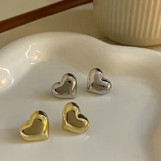 S925 silver needle metal love earring gold peach earring female summer earrings Internet celebrities popular earrings heart-shaped earrings