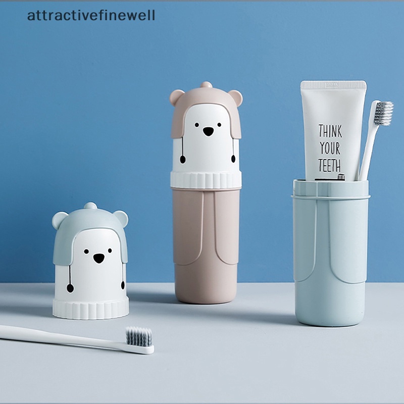 [attractivefinewell] กล่องเก็บแปรงสีฟันน่ารัก แบบพกพา สําหรับเดินทาง TIV