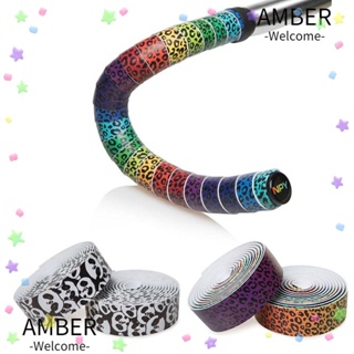 Amber เทปพันแฮนด์บาร์ ระบายอากาศ กันลื่น ลายการ์ตูน อุปกรณ์เสริม สําหรับรถจักรยาน 2 ชิ้น