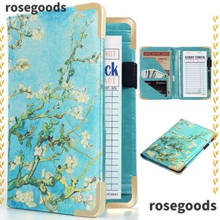 Rosegoods1 หนังสือเซิร์ฟเวอร์ สําหรับพนักงานเสิร์ฟ พ็อกเก็ตเงิน สมุดเช็ค ที่ใส่เซิร์ฟเวอร์ สมุดเช็ค