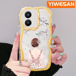 เคสโทรศัพท์มือถือ ซิลิโคนใส กันกระแทก ลายคลื่น สีสันสดใส สําหรับ VIVO Y22 Y22s