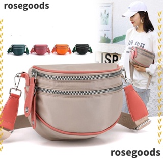 Rosegoods1 กระเป๋าสะพายไหล่ กระเป๋าถือ ทรงโท้ท ความจุสูง สีพื้น สําหรับสตรี