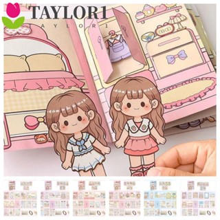 Taylor1 หนังสือสติกเกอร์ ลายการ์ตูนอนิเมะ Kawaii Hand Ledger ของเล่นสําหรับเด็กวัยหัดเดิน