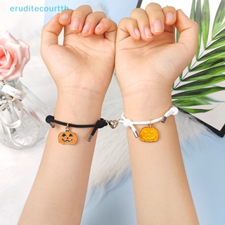 [eruditecourtth] สร้อยข้อมือเชือกถัก แฮนด์เมด 1 คู่ / สร้อยข้อมือคู่ แม่เหล็ก ปรับได้ / ชุดเครื่องประดับคู่รัก ปาร์ตี้ [ใหม่]