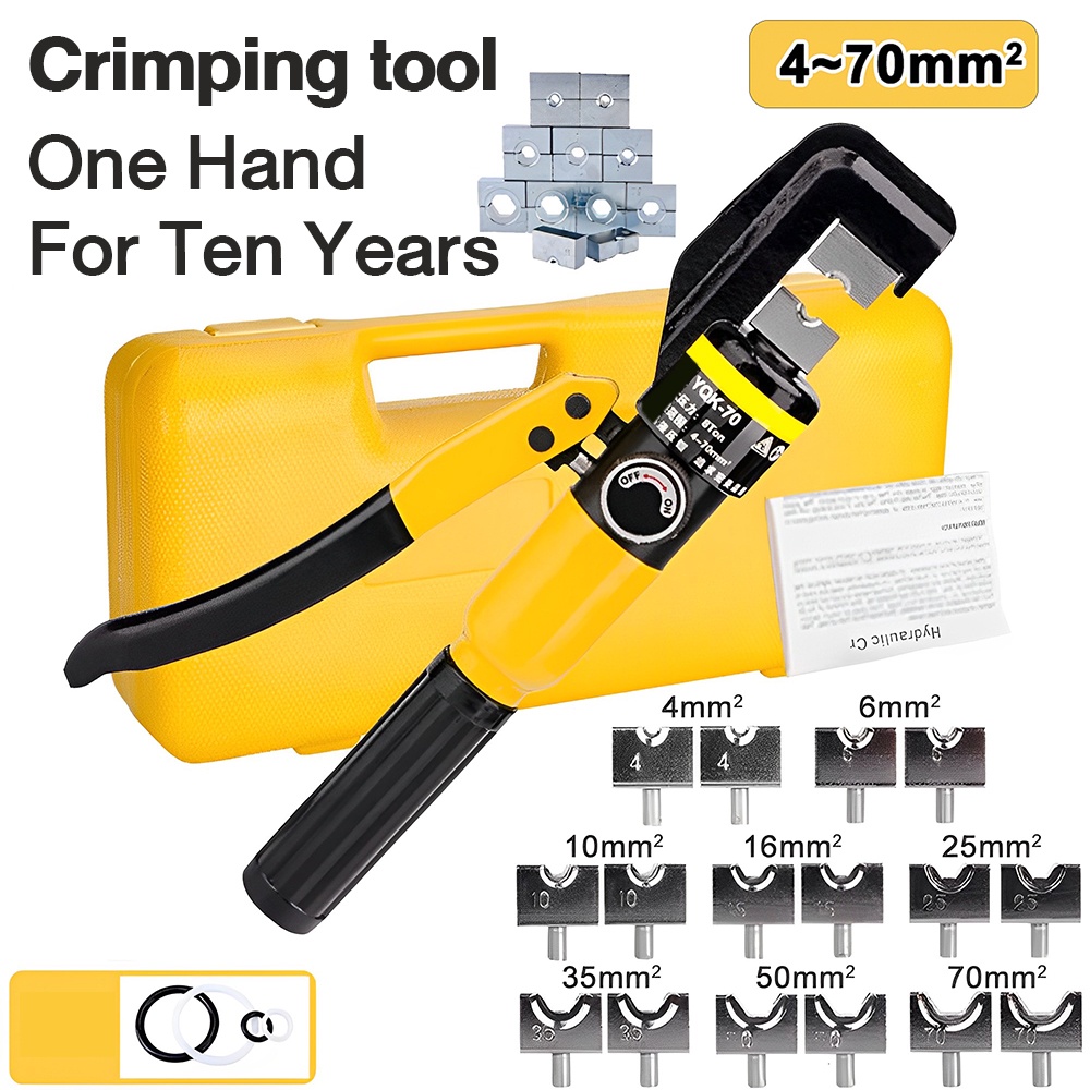 YQK -70 คีม ย้ำหางปลา ไฮโดรลิค Hydraulic clamp 4-70 Sq.mm คีม พร้อมดายหกเหลี่ยม YQK-70 4-70mm Hydrau