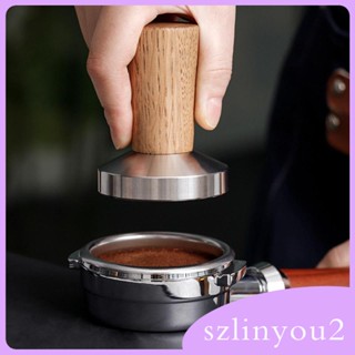 [szlinyou2] แทมเปอร์กาแฟ สเตนเลส ด้ามจับไม้ สําหรับเครื่องชงกาแฟ เอสเปรสโซ่ บาร์ ตั้งแคมป์